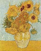 Vincent Van Gogh Vase with Twelve Sunflowers, August oil on canvas